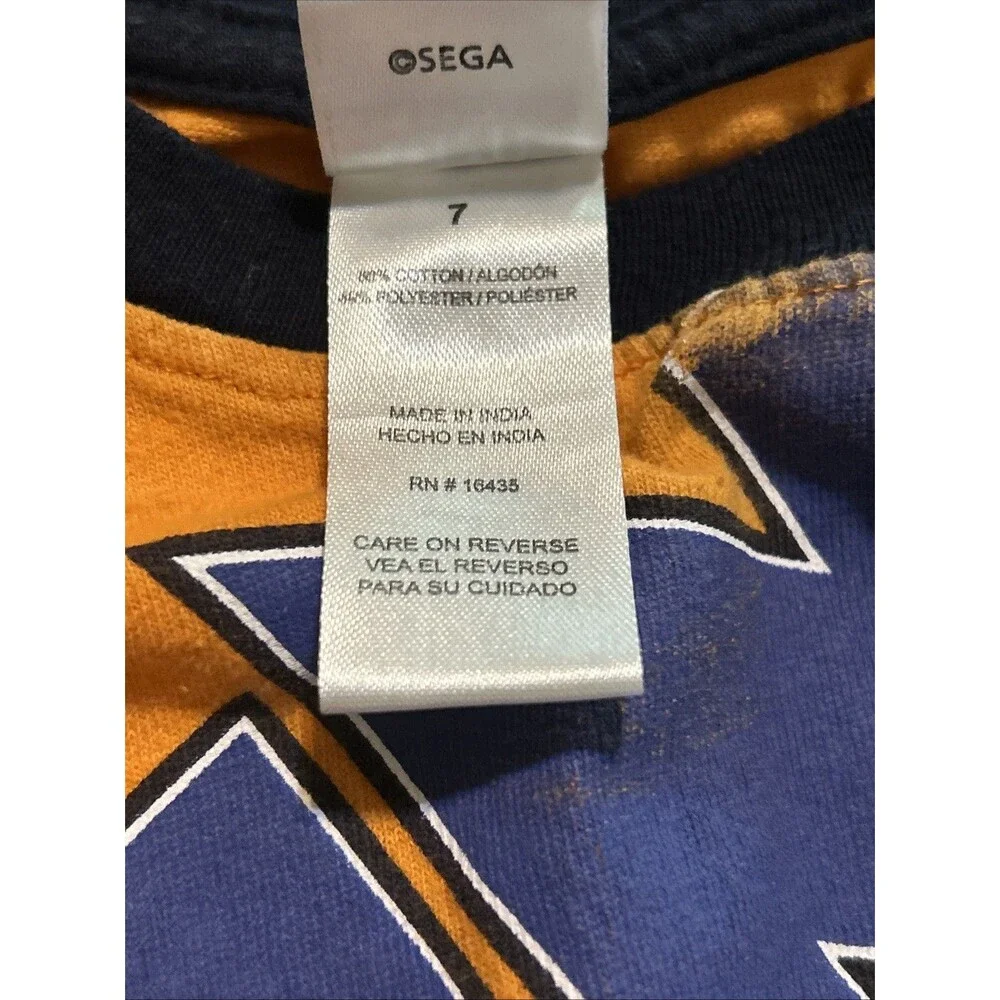 Sonic The Hedgehog Orange Navy Short Sleeve Shirt And Jogging Pants Size 7